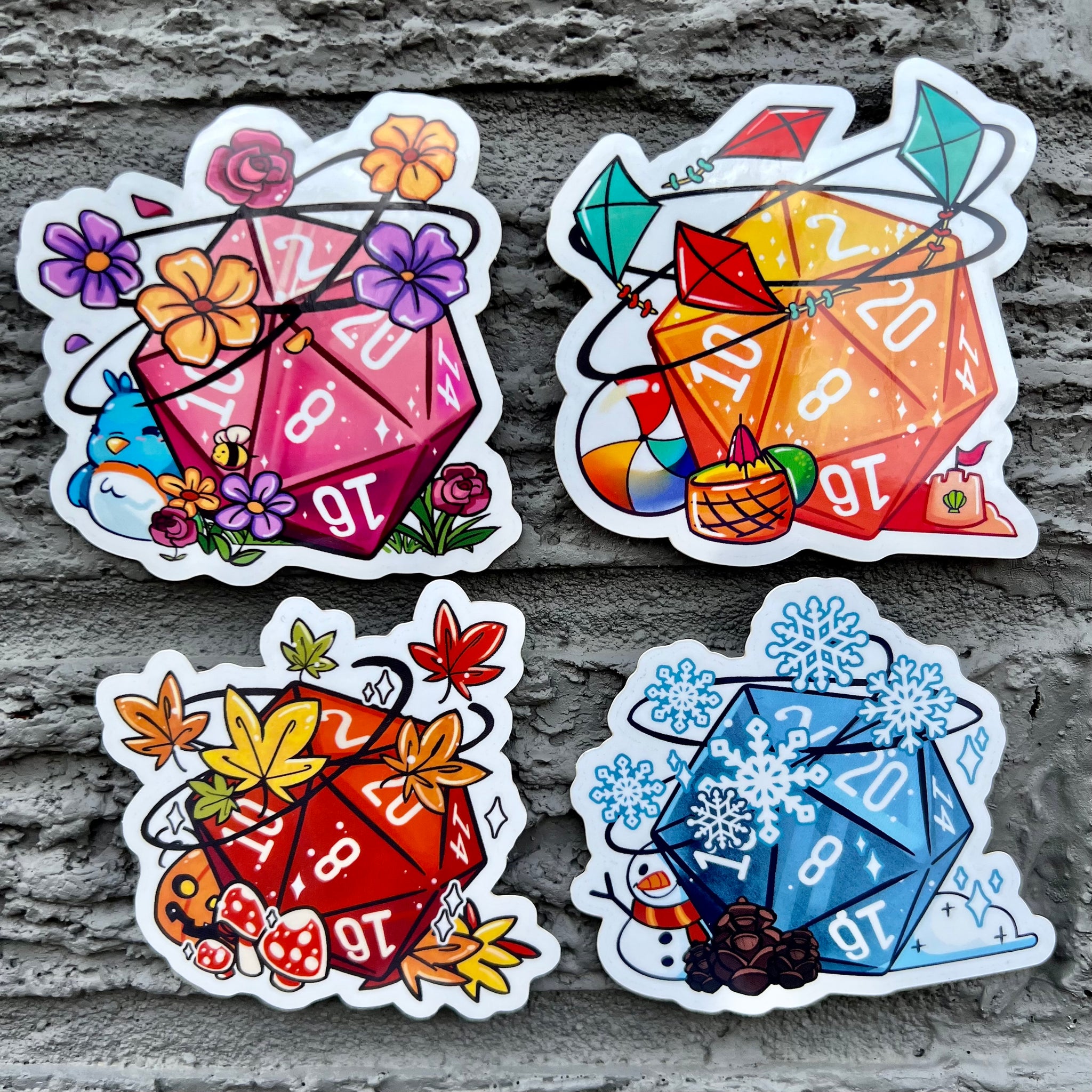 D20 Dice Life & Death Stickers (20 side) - The Fourth Place